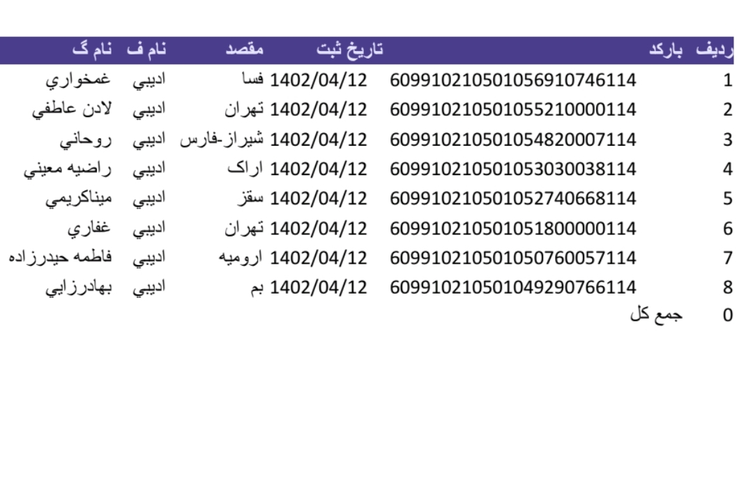 کد رهگیری ۱۲تیر