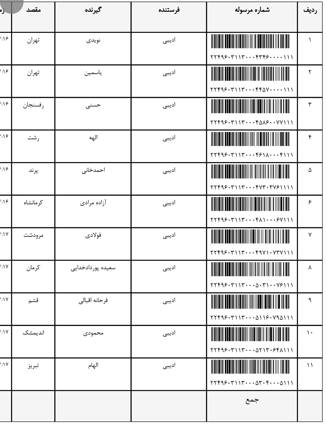 کدرهگیری 20تیر(لطفا روی عکس بزنید و کامل ببینید)