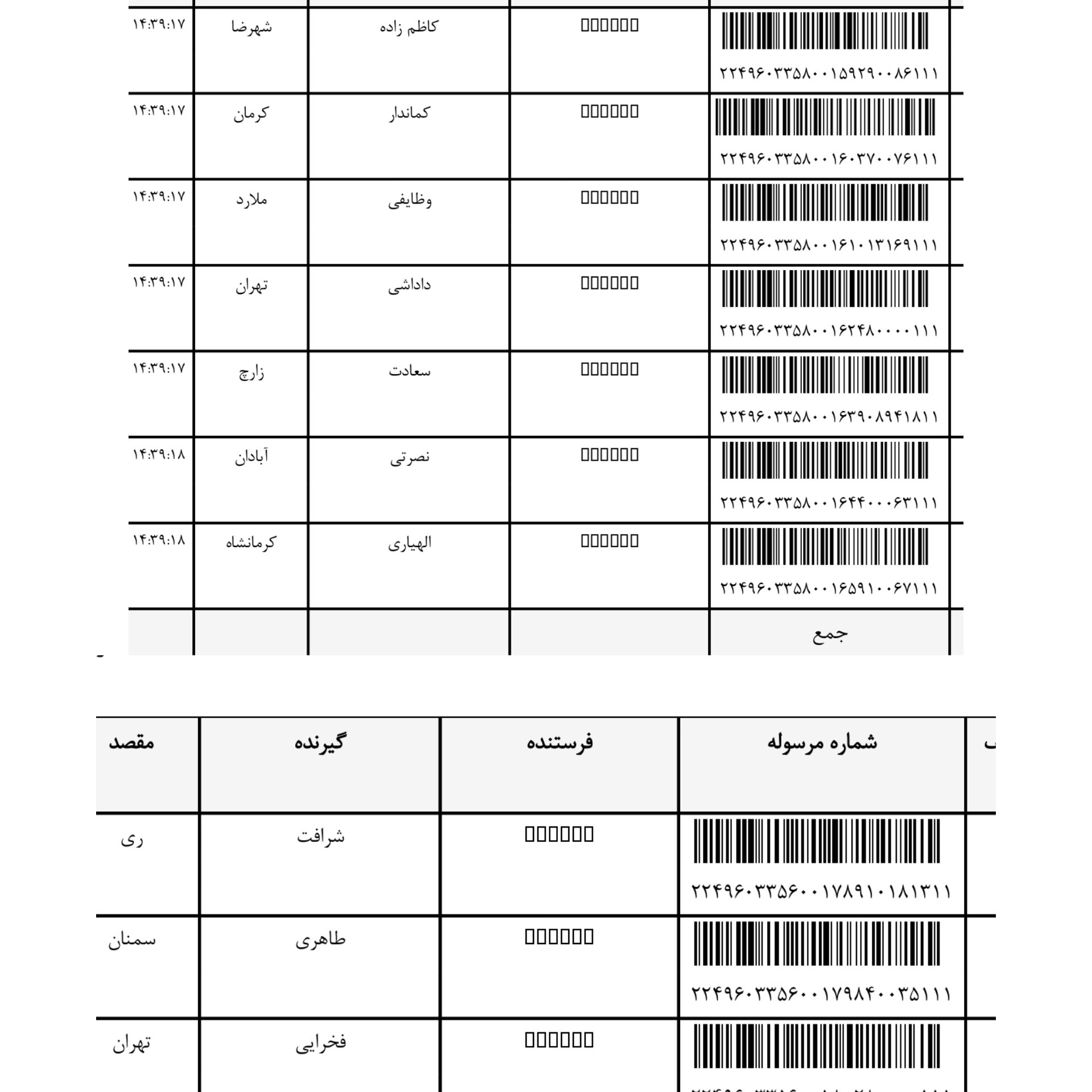 کد رهگیری ۲۲ اسفند