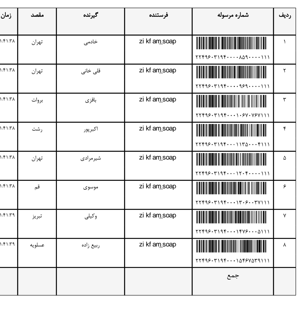 کد رهگیری ۸ مهر ماه