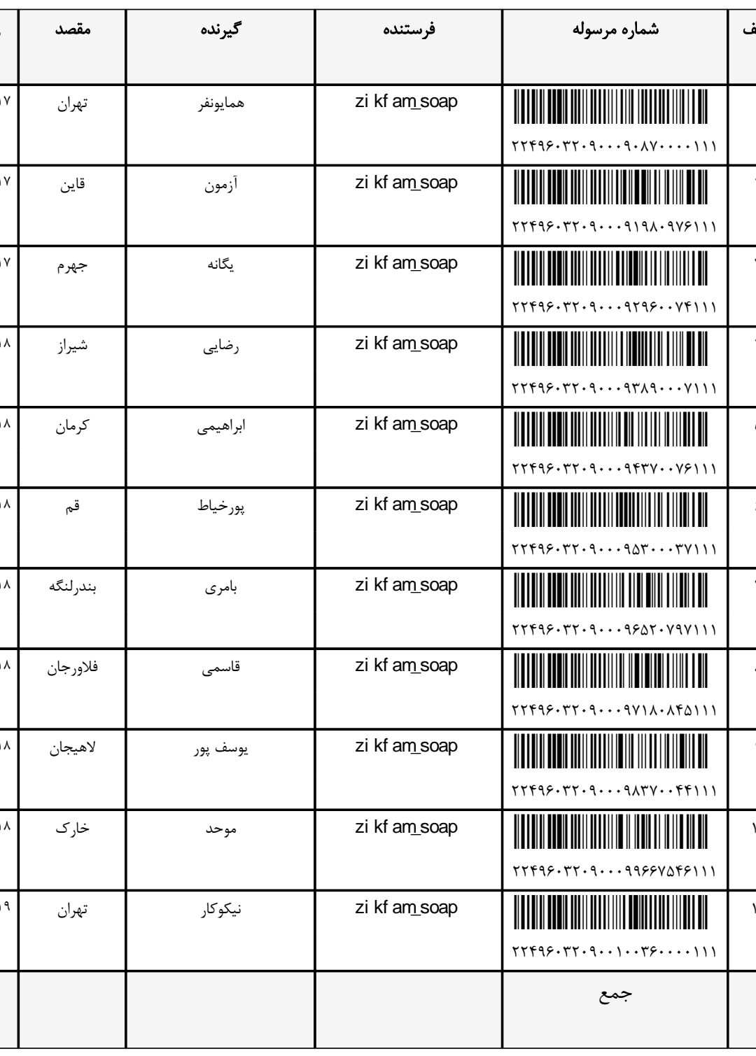 کد رهگیری ۲۱مهر(روی عکس ضربه بزنید کامل بشه)