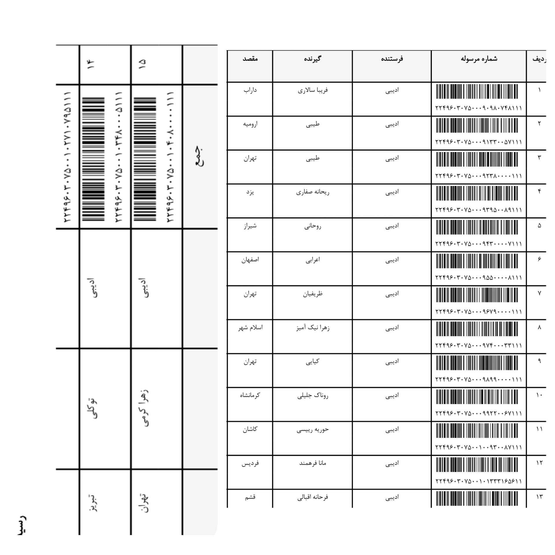 کد رهگیری ۱۳خرداد