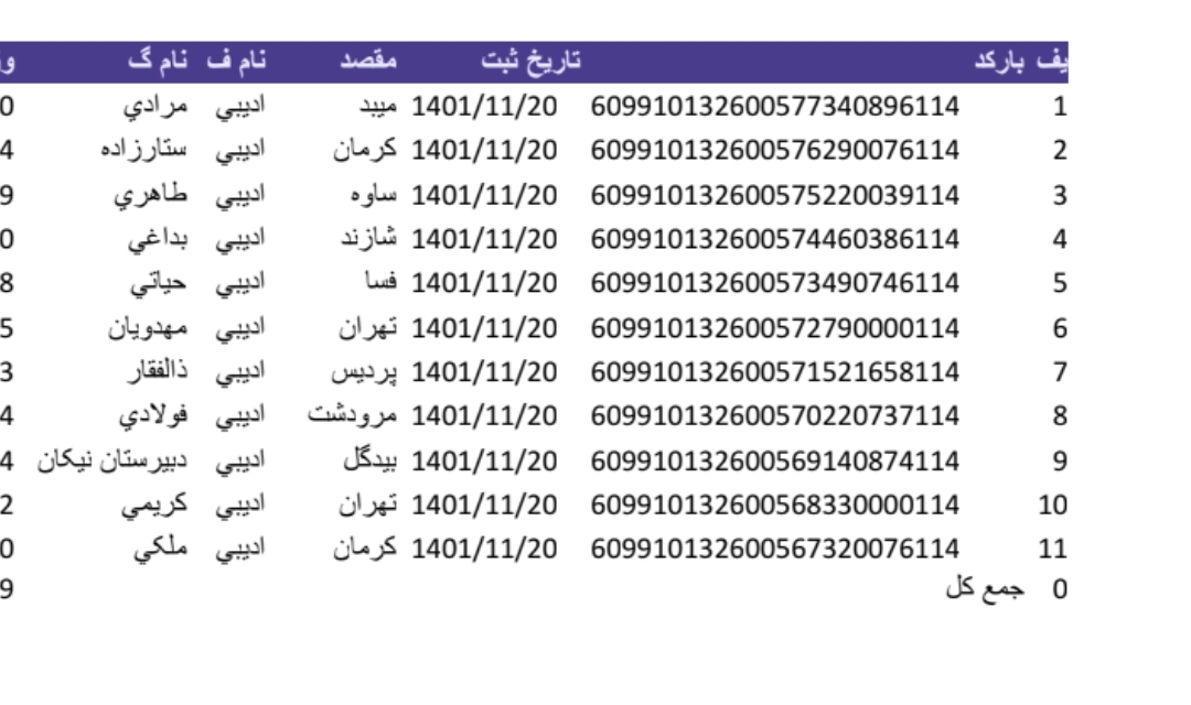 کد رهگیری ۲۰ بهمن