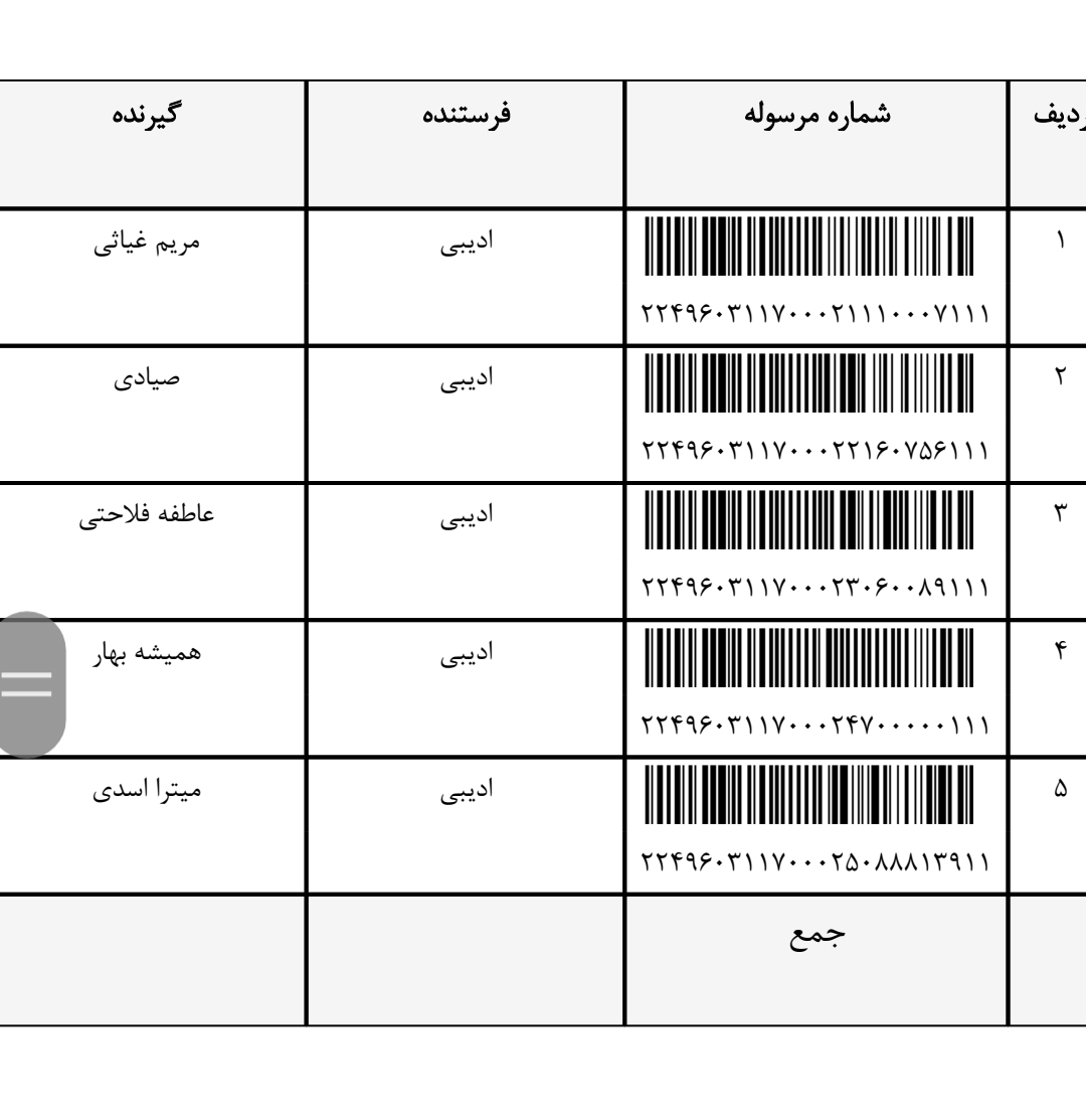 کد رهگیری ۲۴ تیر ۱۴۰۳