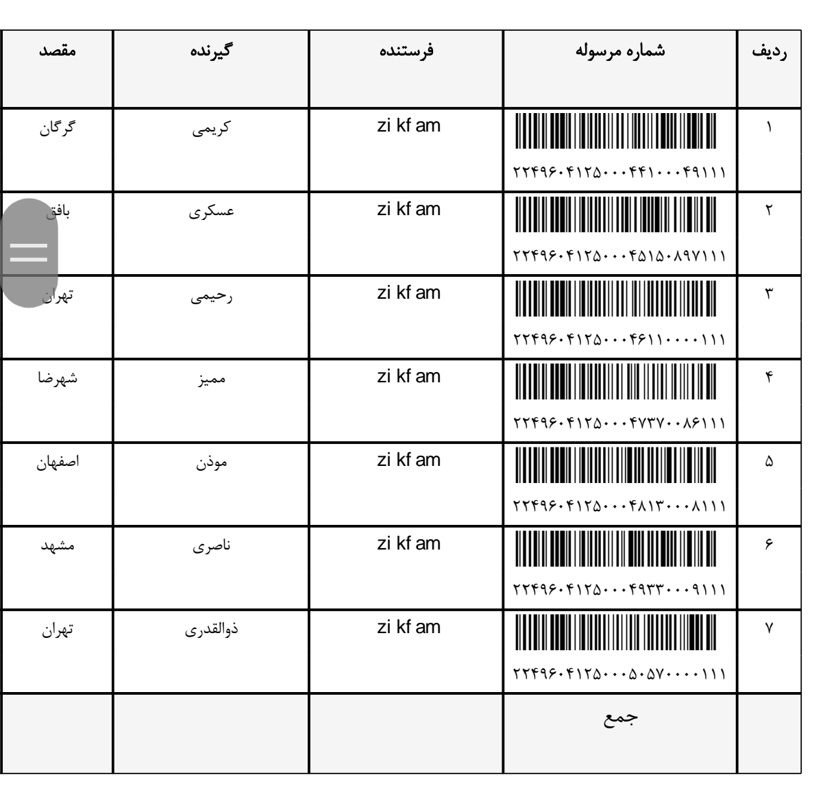 کد رهگیری ۱مرداد