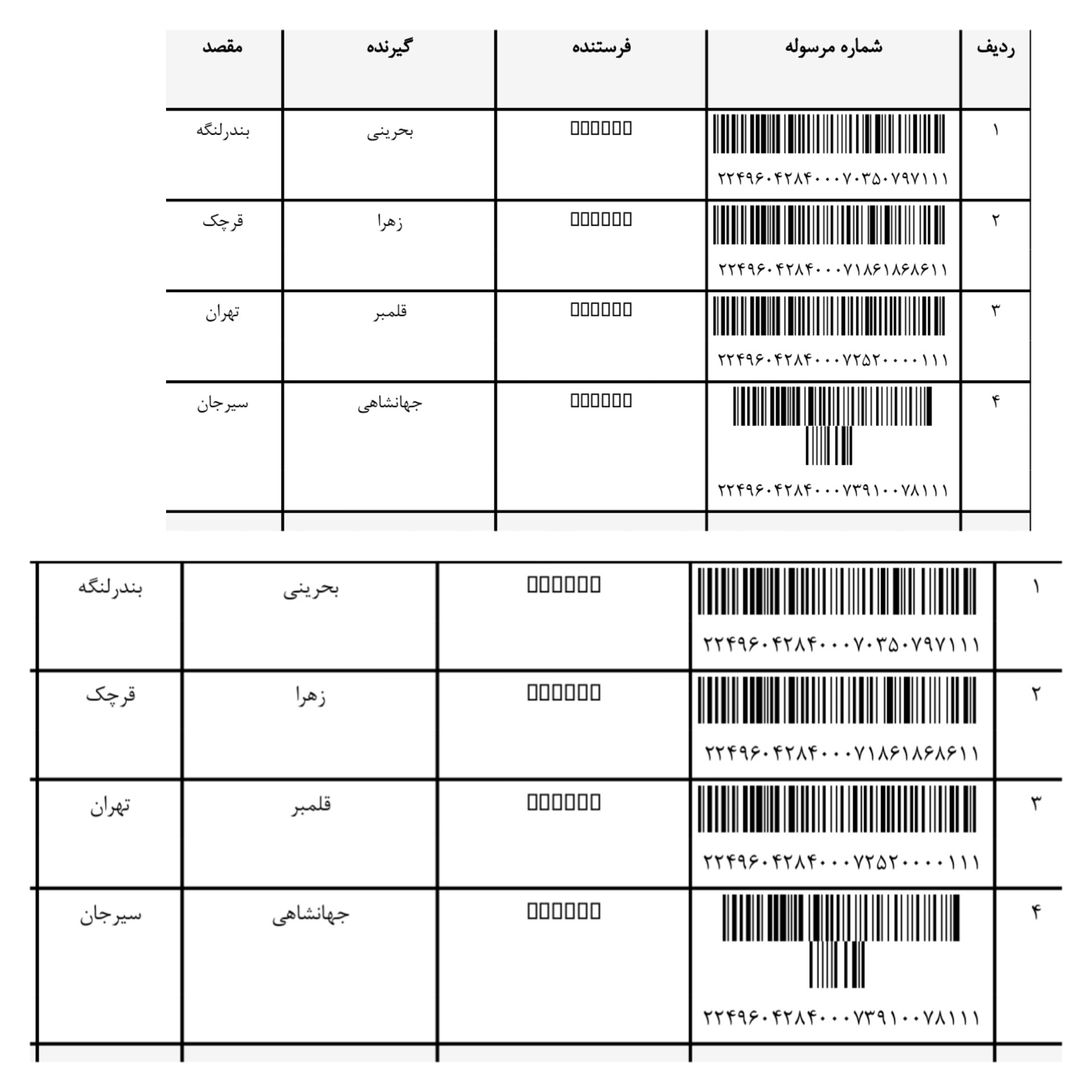 کد رهگیری ۸ دی ماه ۱۴۰۴
