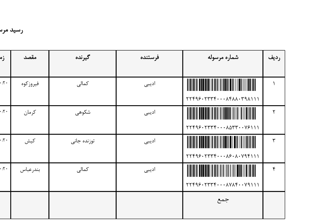 کد رهگیری اواخر بهمن ۳