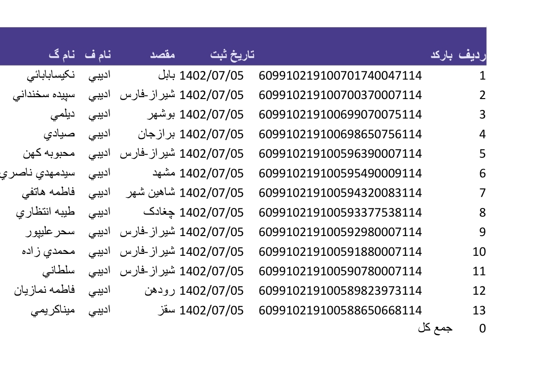 کد رهگیری ۵مهر