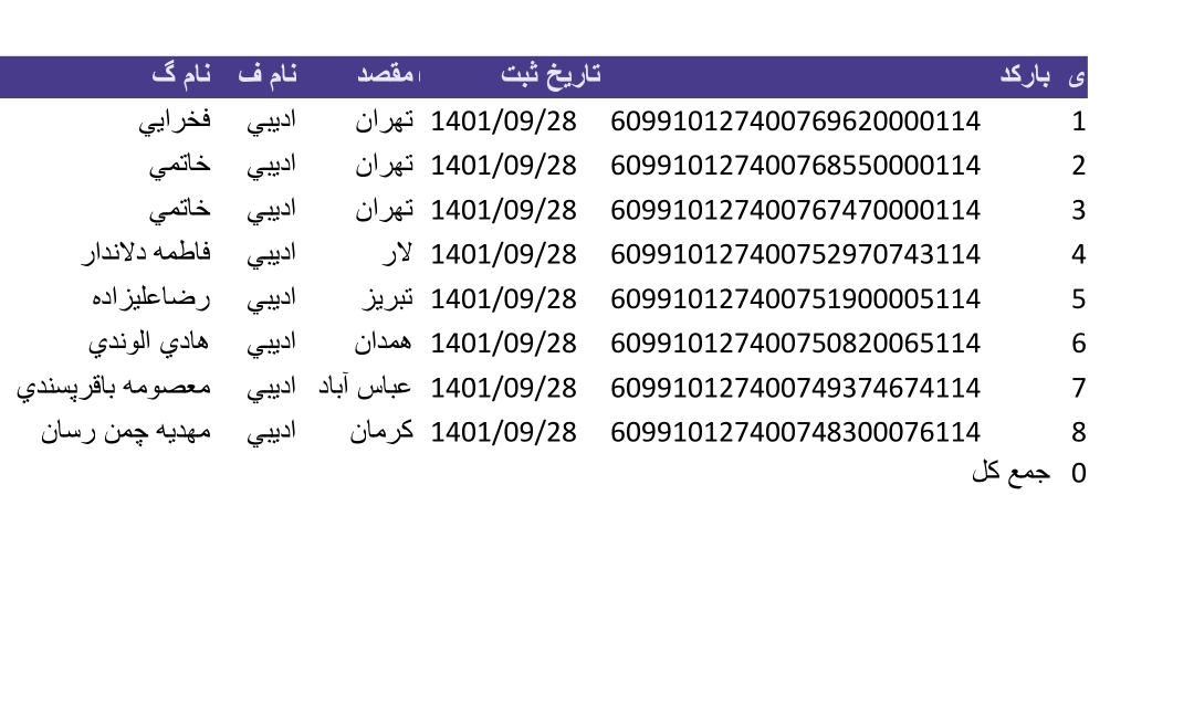 کد رهگیری ۲۸اذر